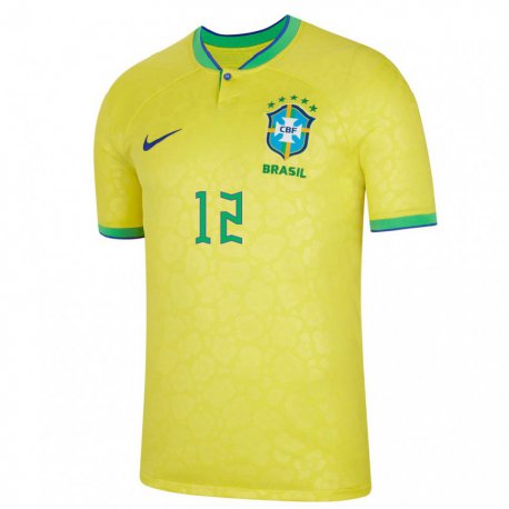 Kandiny Lapset Brasilian Weverton #12 Keltainen Kotipaita 22-24 Lyhythihainen Paita T-paita