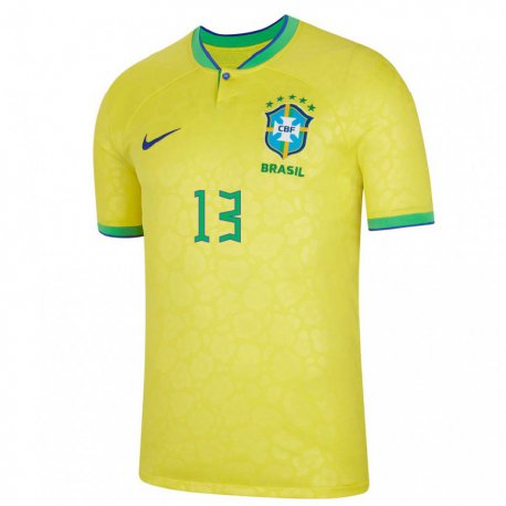 Kandiny Lapset Brasilian Roger Ibanez #13 Keltainen Kotipaita 22-24 Lyhythihainen Paita T-paita