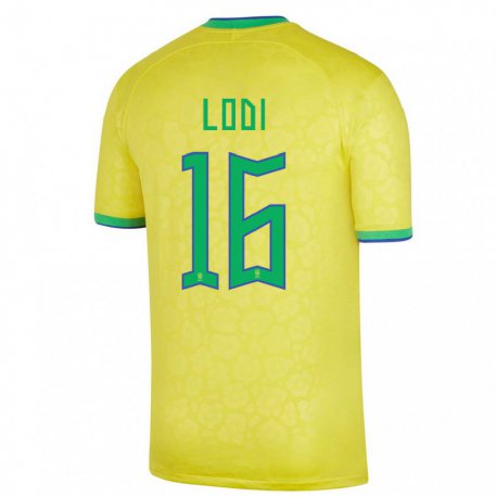Kandiny Lapset Brasilian Renan Lodi #16 Keltainen Kotipaita 22-24 Lyhythihainen Paita T-paita