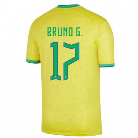 Kandiny Lapset Brasilian Bruno Guimaraes #17 Keltainen Kotipaita 22-24 Lyhythihainen Paita T-paita