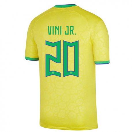 Kandiny Lapset Brasilian Vinicius Junior #20 Keltainen Kotipaita 22-24 Lyhythihainen Paita T-paita