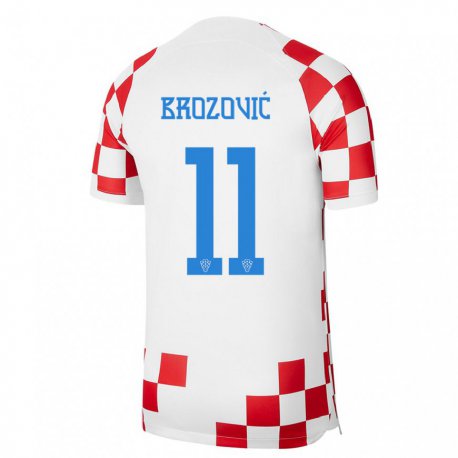 Kandiny Lapset Kroatian Marcelo Brozovic #11 Punainen Valkoinen Kotipaita 22-24 Lyhythihainen Paita T-paita