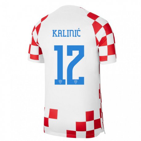Kandiny Lapset Kroatian Lovre Kalinic #12 Punainen Valkoinen Kotipaita 22-24 Lyhythihainen Paita T-paita