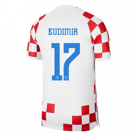 Kandiny Lapset Kroatian Ante Budimir #17 Punainen Valkoinen Kotipaita 22-24 Lyhythihainen Paita T-paita