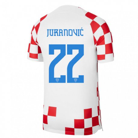 Kandiny Lapset Kroatian Josip Juranovic #22 Punainen Valkoinen Kotipaita 22-24 Lyhythihainen Paita T-paita
