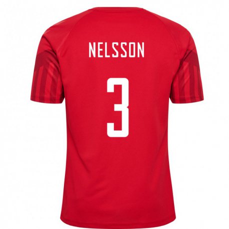 Kandiny Lapset Tanskan Victor Nelsson #3 Punainen Kotipaita 22-24 Lyhythihainen Paita T-paita