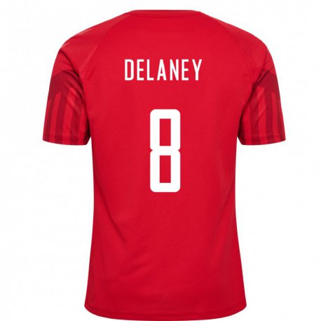 Kandiny Lapset Tanskan Thomas Delaney #8 Punainen Kotipaita 22-24 Lyhythihainen Paita T-paita