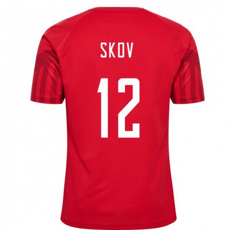 Kandiny Lapset Tanskan Robert Skov #12 Punainen Kotipaita 22-24 Lyhythihainen Paita T-paita