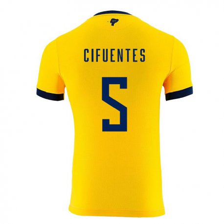 Kandiny Lapset Ecuadorin Jose Cifuentes #5 Keltainen Kotipaita 22-24 Lyhythihainen Paita T-paita