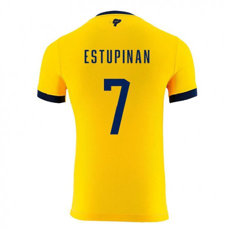 Kandiny Lapset Ecuadorin Pervis Estupinan #7 Keltainen Kotipaita 22-24 Lyhythihainen Paita T-paita