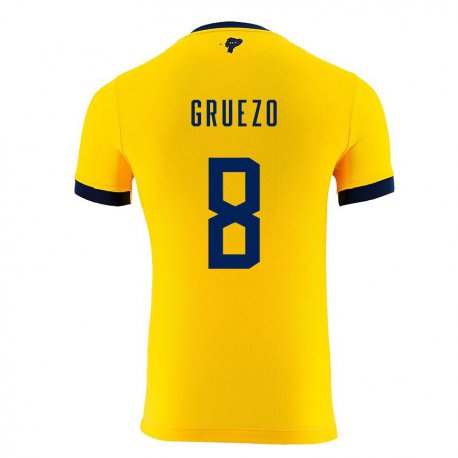 Kandiny Lapset Ecuadorin Carlos Gruezo #8 Keltainen Kotipaita 22-24 Lyhythihainen Paita T-paita