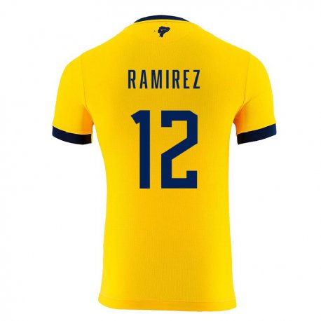 Kandiny Lapset Ecuadorin Moises Ramirez #12 Keltainen Kotipaita 22-24 Lyhythihainen Paita T-paita