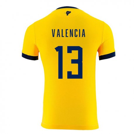 Kandiny Lapset Ecuadorin Enner Valencia #13 Keltainen Kotipaita 22-24 Lyhythihainen Paita T-paita