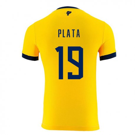 Kandiny Lapset Ecuadorin Gonzalo Plata #19 Keltainen Kotipaita 22-24 Lyhythihainen Paita T-paita