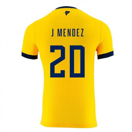 Kandiny Lapset Ecuadorin Jhegson Mendez #20 Keltainen Kotipaita 22-24 Lyhythihainen Paita T-paita