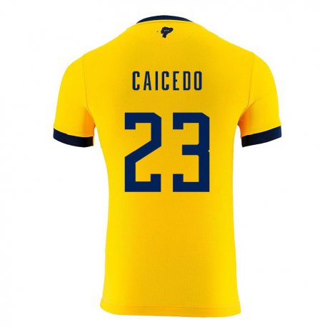 Kandiny Lapset Ecuadorin Moises Caicedo #23 Keltainen Kotipaita 22-24 Lyhythihainen Paita T-paita