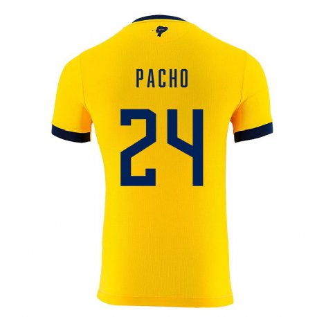 Kandiny Lapset Ecuadorin William Pacho #24 Keltainen Kotipaita 22-24 Lyhythihainen Paita T-paita