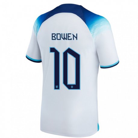 Kandiny Lapset Englannin Jarrod Bowen #10 Valkoinen Sininen Kotipaita 22-24 Lyhythihainen Paita T-paita