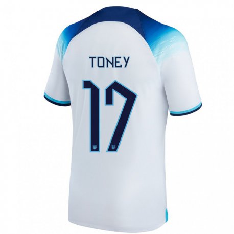 Kandiny Lapset Englannin Ivan Toney #17 Valkoinen Sininen Kotipaita 22-24 Lyhythihainen Paita T-paita