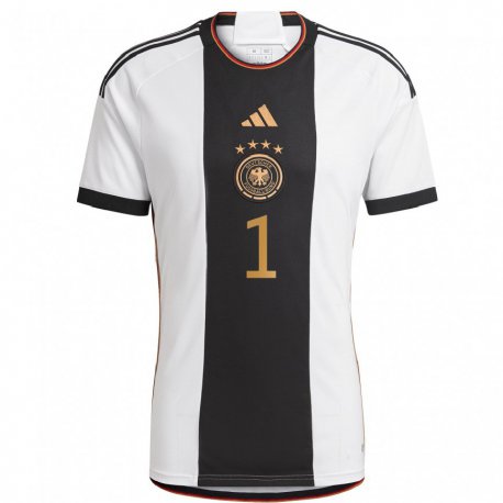 Kandiny Lapset Saksan Manuel Neuer #1 Valkoinen Musta Kotipaita 22-24 Lyhythihainen Paita T-paita