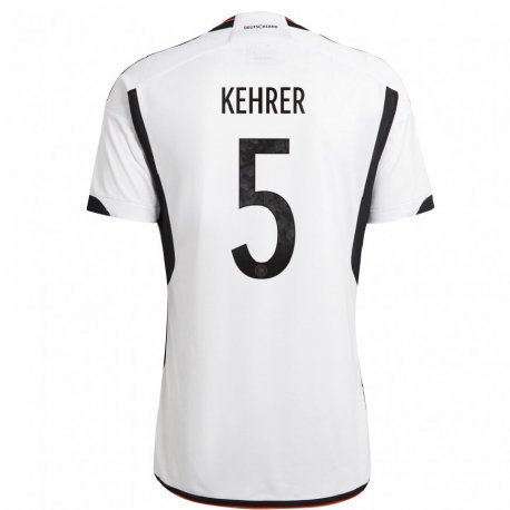 Kandiny Lapset Saksan Thilo Kehrer #5 Valkoinen Musta Kotipaita 22-24 Lyhythihainen Paita T-paita