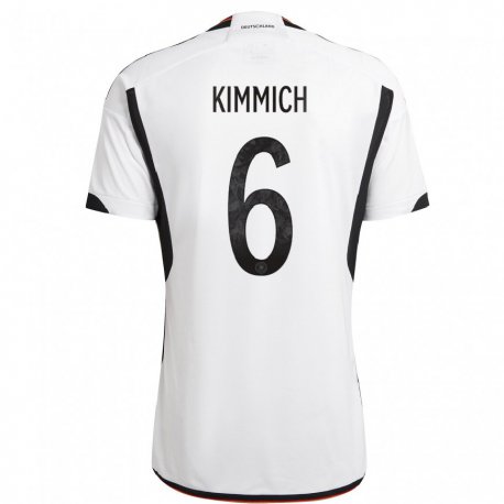 Kandiny Lapset Saksan Joshua Kimmich #6 Valkoinen Musta Kotipaita 22-24 Lyhythihainen Paita T-paita