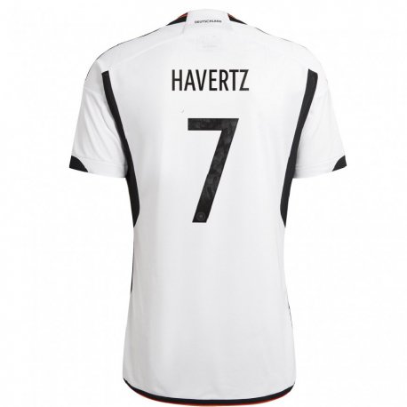 Kandiny Lapset Saksan Kai Havertz #7 Valkoinen Musta Kotipaita 22-24 Lyhythihainen Paita T-paita