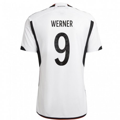 Kandiny Lapset Saksan Timo Werner #9 Valkoinen Musta Kotipaita 22-24 Lyhythihainen Paita T-paita