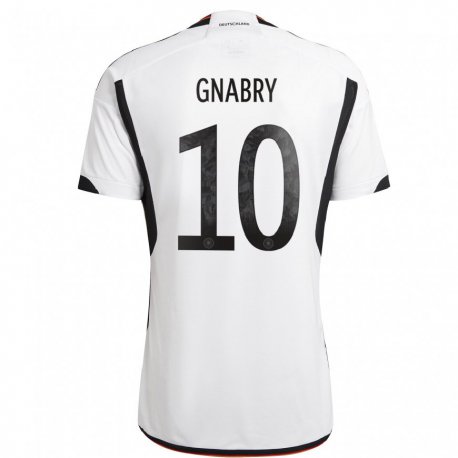 Kandiny Lapset Saksan Serge Gnabry #10 Valkoinen Musta Kotipaita 22-24 Lyhythihainen Paita T-paita