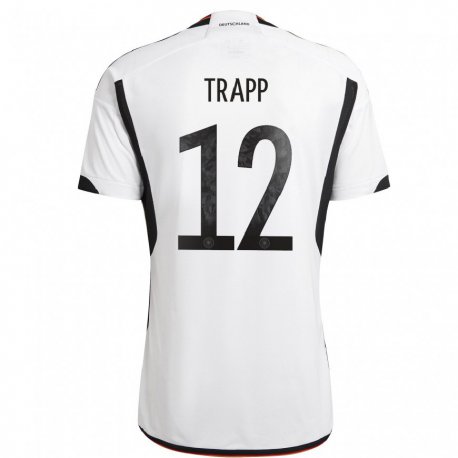Kandiny Lapset Saksan Kevin Trapp #12 Valkoinen Musta Kotipaita 22-24 Lyhythihainen Paita T-paita