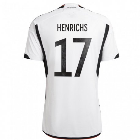Kandiny Lapset Saksan Benjamin Henrichs #17 Valkoinen Musta Kotipaita 22-24 Lyhythihainen Paita T-paita