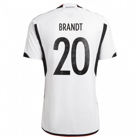 Kandiny Lapset Saksan Julian Brandt #20 Valkoinen Musta Kotipaita 22-24 Lyhythihainen Paita T-paita