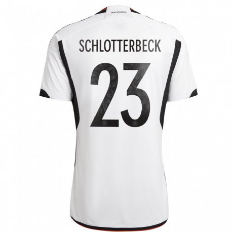 Kandiny Lapset Saksan Nico Schlotterbeck #23 Valkoinen Musta Kotipaita 22-24 Lyhythihainen Paita T-paita