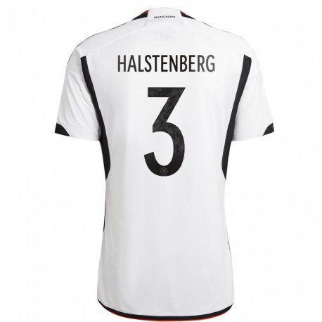Kandiny Lapset Saksan Marcel Halstenberg #3 Valkoinen Musta Kotipaita 22-24 Lyhythihainen Paita T-paita