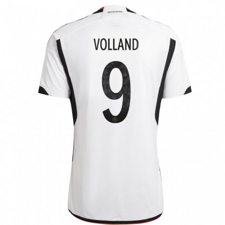 Kandiny Lapset Saksan Kevin Volland #9 Valkoinen Musta Kotipaita 22-24 Lyhythihainen Paita T-paita