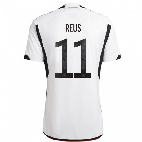 Kandiny Lapset Saksan Marco Reus #11 Valkoinen Musta Kotipaita 22-24 Lyhythihainen Paita T-paita