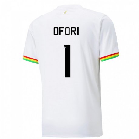 Kandiny Lapset Ghanan Richard Ofori #1 Valkoinen Kotipaita 22-24 Lyhythihainen Paita T-paita