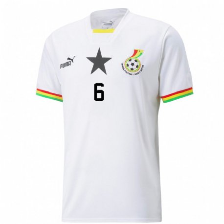 Kandiny Lapset Ghanan Elisha Owusu #6 Valkoinen Kotipaita 22-24 Lyhythihainen Paita T-paita