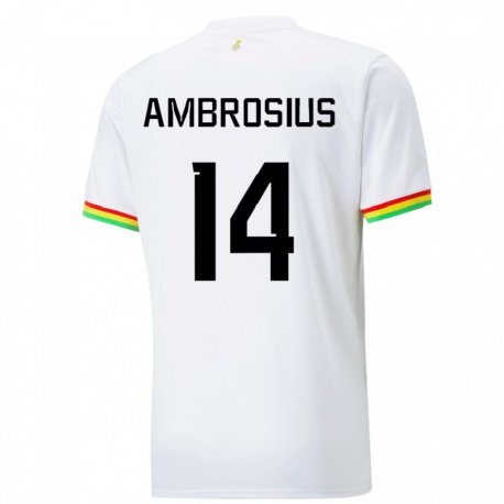Kandiny Lapset Ghanan Stephan Ambrosius #14 Valkoinen Kotipaita 22-24 Lyhythihainen Paita T-paita