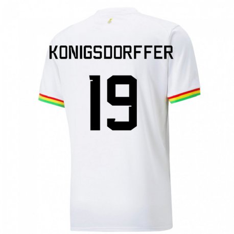 Kandiny Lapset Ghanan Ransford-yeboah Konigsdorffer #19 Valkoinen Kotipaita 22-24 Lyhythihainen Paita T-paita