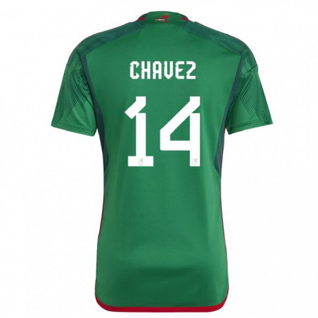 Kandiny Lapset Meksikon Luis Chavez #14 Vihreä Kotipaita 22-24 Lyhythihainen Paita T-paita