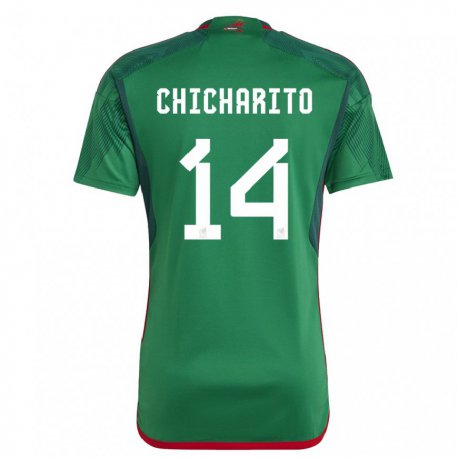 Kandiny Lapset Meksikon Chicharito #14 Vihreä Kotipaita 22-24 Lyhythihainen Paita T-paita