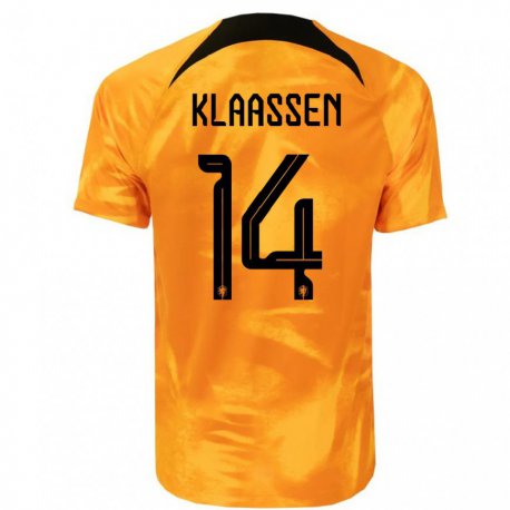 Kandiny Lapset Alankomaiden Davy Klaassen #14 Laseroranssi Kotipaita 22-24 Lyhythihainen Paita T-paita