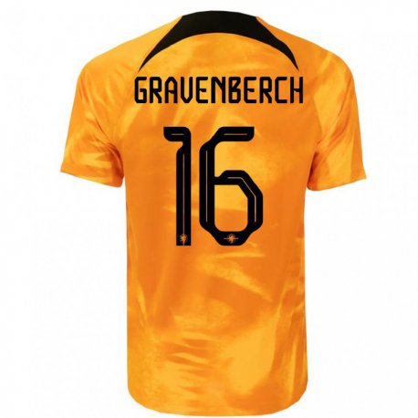Kandiny Lapset Alankomaiden Ryan Gravenberch #16 Laseroranssi Kotipaita 22-24 Lyhythihainen Paita T-paita