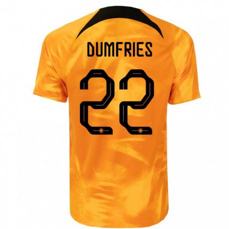 Kandiny Lapset Alankomaiden Denzel Dumfries #22 Laseroranssi Kotipaita 22-24 Lyhythihainen Paita T-paita
