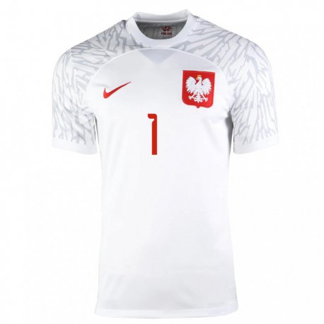 Kandiny Lapset Puolan Radoslaw Majecki #1 Valkoinen Kotipaita 22-24 Lyhythihainen Paita T-paita
