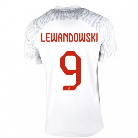 Kandiny Lapset Puolan Robert Lewandowski #9 Valkoinen Kotipaita 22-24 Lyhythihainen Paita T-paita