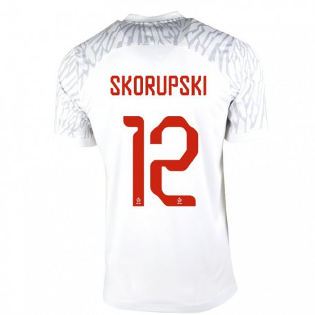 Kandiny Lapset Puolan Lukasz Skorupski #12 Valkoinen Kotipaita 22-24 Lyhythihainen Paita T-paita