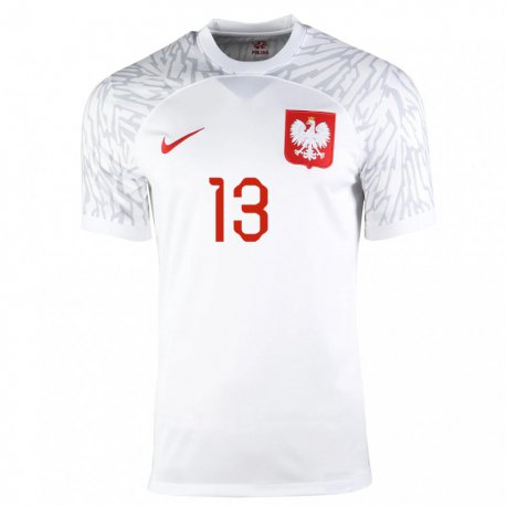 Kandiny Lapset Puolan Arkadiusz Reca #13 Valkoinen Kotipaita 22-24 Lyhythihainen Paita T-paita