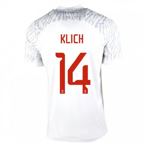 Kandiny Lapset Puolan Mateusz Klich #14 Valkoinen Kotipaita 22-24 Lyhythihainen Paita T-paita